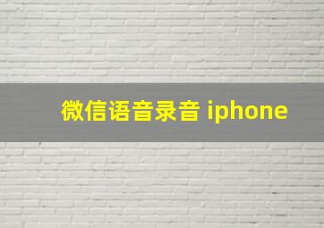 微信语音录音 iphone